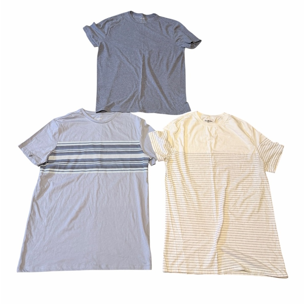 💛GOODFELLOW & CO. Men's Gray and Cream Striped T-Shirts